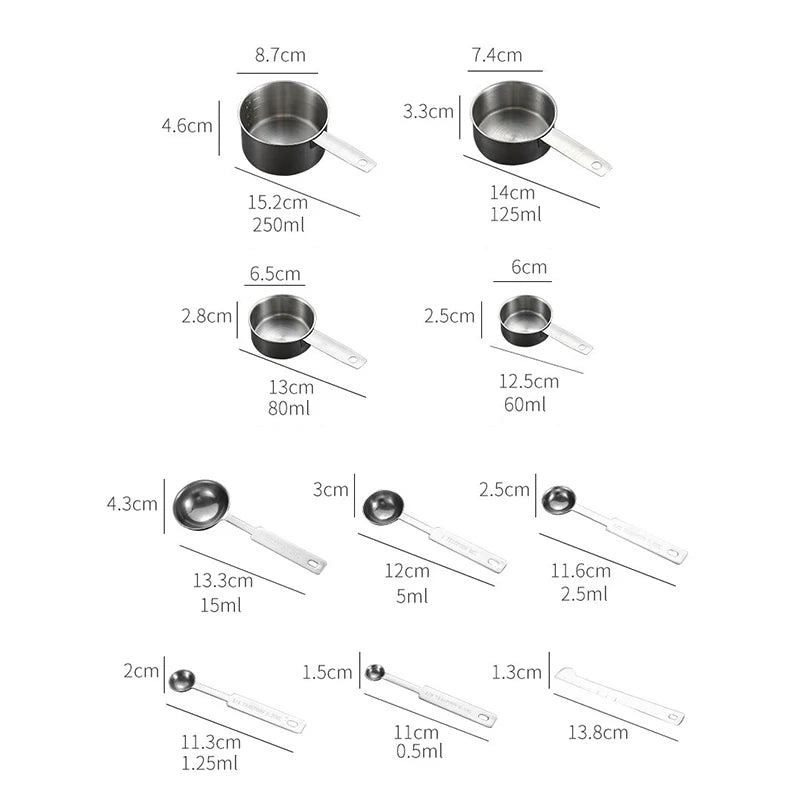 Durable stainless steel measuring spoons