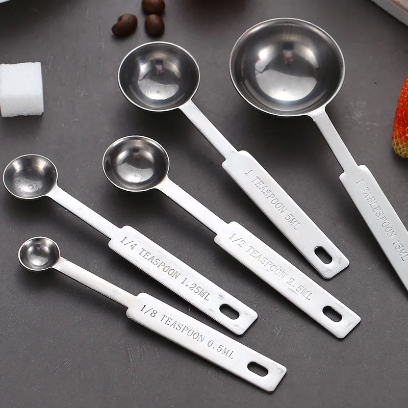 Durable stainless steel measuring spoons