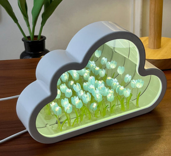 DIY Cloud Tulip Led Light With Exclusive Small Mirror