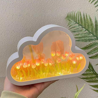 DIY Cloud Tulip Led Light With Exclusive Small Mirror