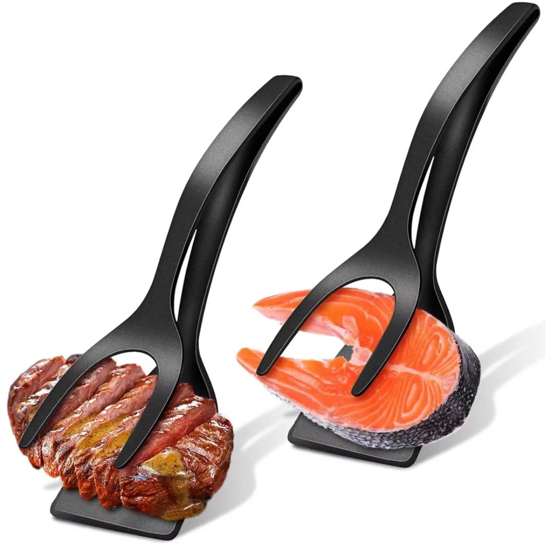 2-in-1 Grip Flip Tongs – Non-Stick, Heat-Resistant Kitchen Tool