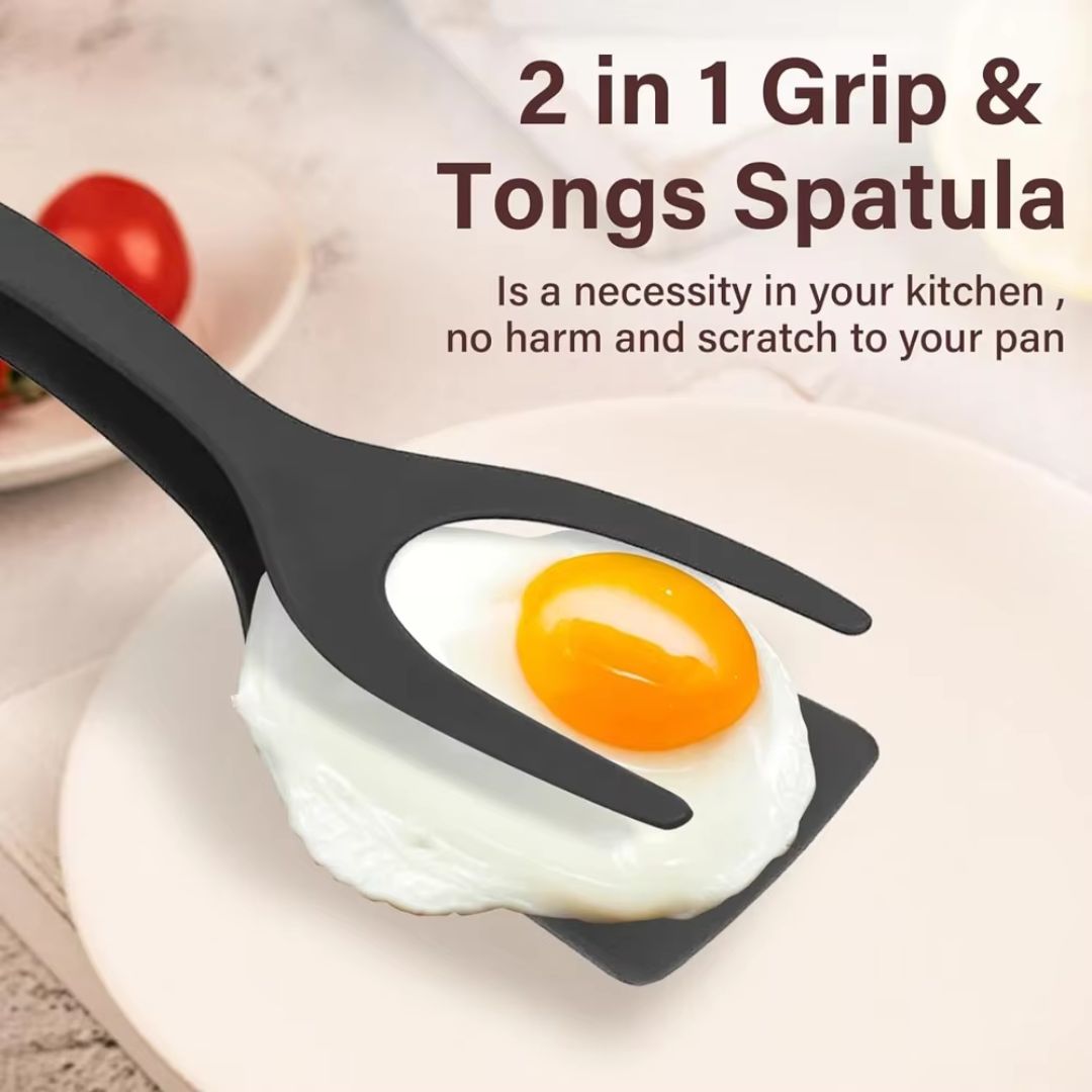 2-in-1 Grip Flip Tongs – Non-Stick, Heat-Resistant Kitchen Tool