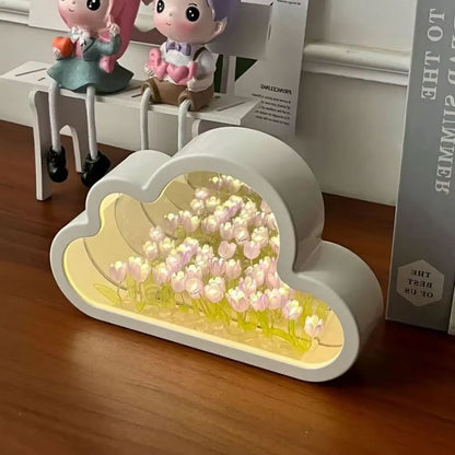 DIY Cloud Tulip Led Light With Exclusive Small Mirror