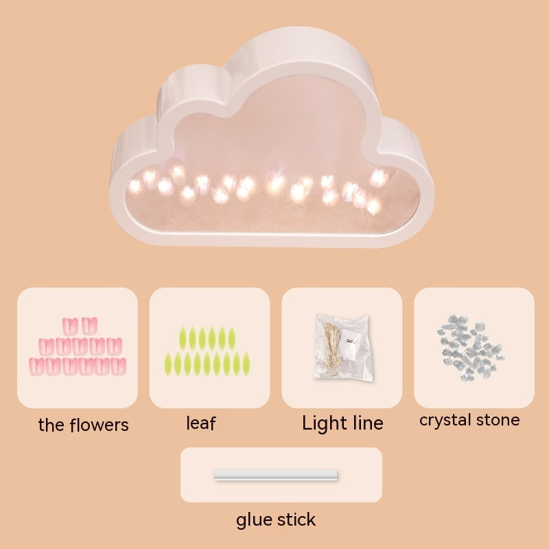 DIY Cloud Tulip Led Light With Exclusive Small Mirror