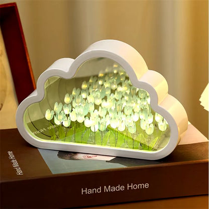 DIY Cloud Tulip Led Light With Exclusive Small Mirror