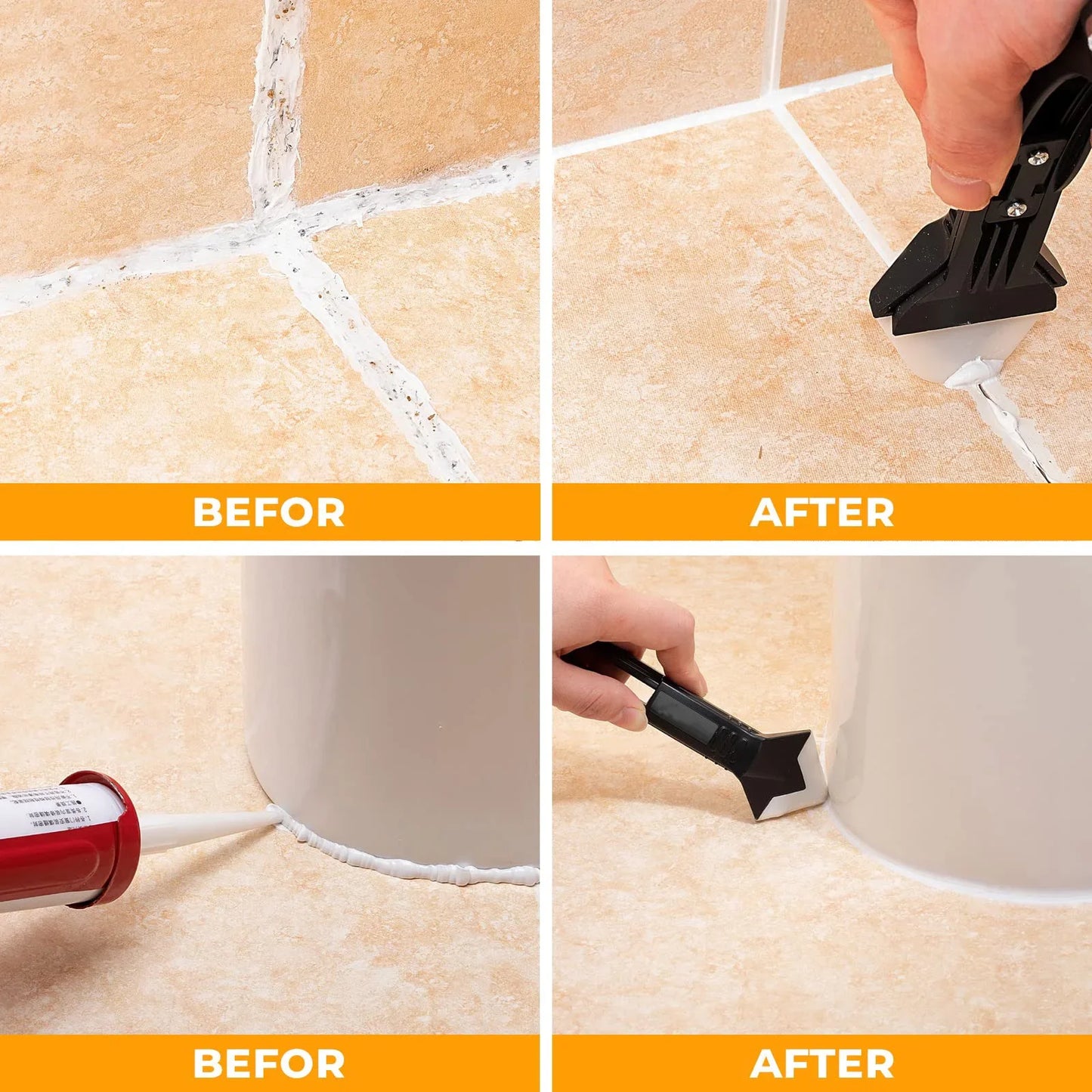 Tile caulking smoother