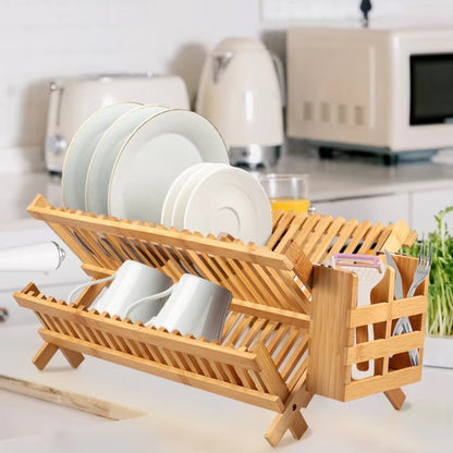 Bamboo dish drying rack