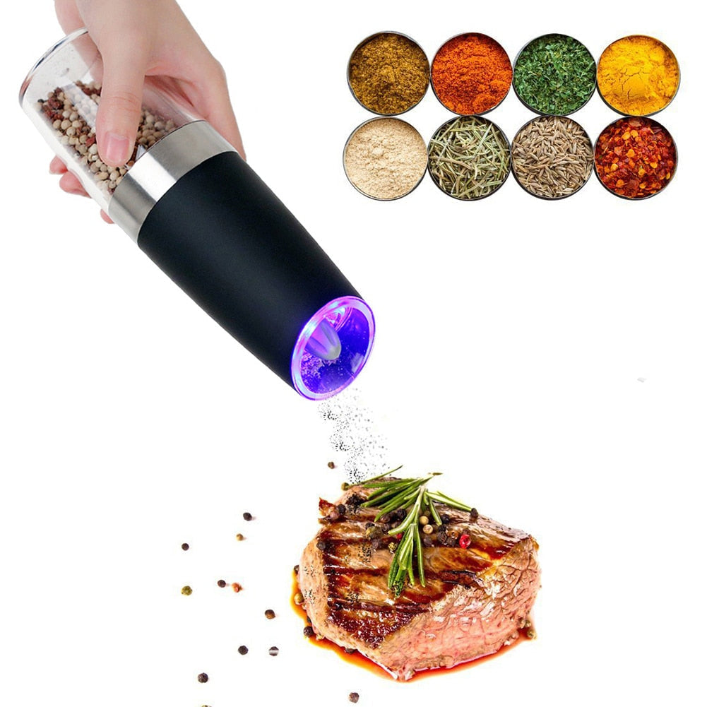 Automatic Salt & Pepper Grinder – One-Hand Operation & LED Light