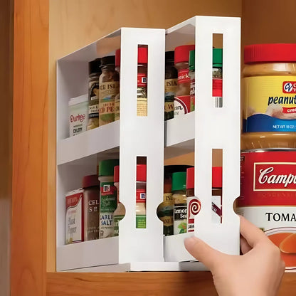 Kitchen Spice Storage Rack – Space-Saving Rotating Organizer