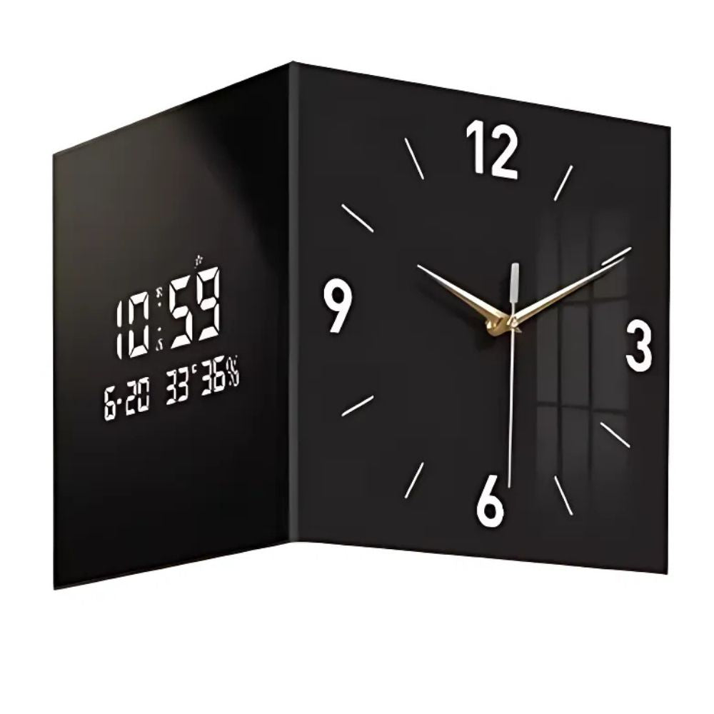 Modern LED Wall Clock – Digital & Analog Display with LED Light