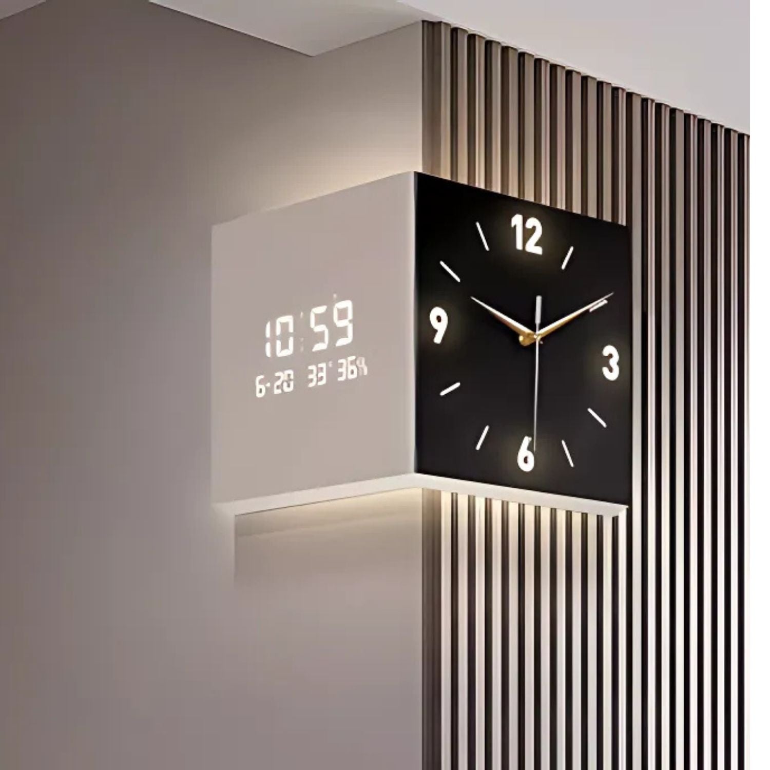 Wall-mounted corner clock