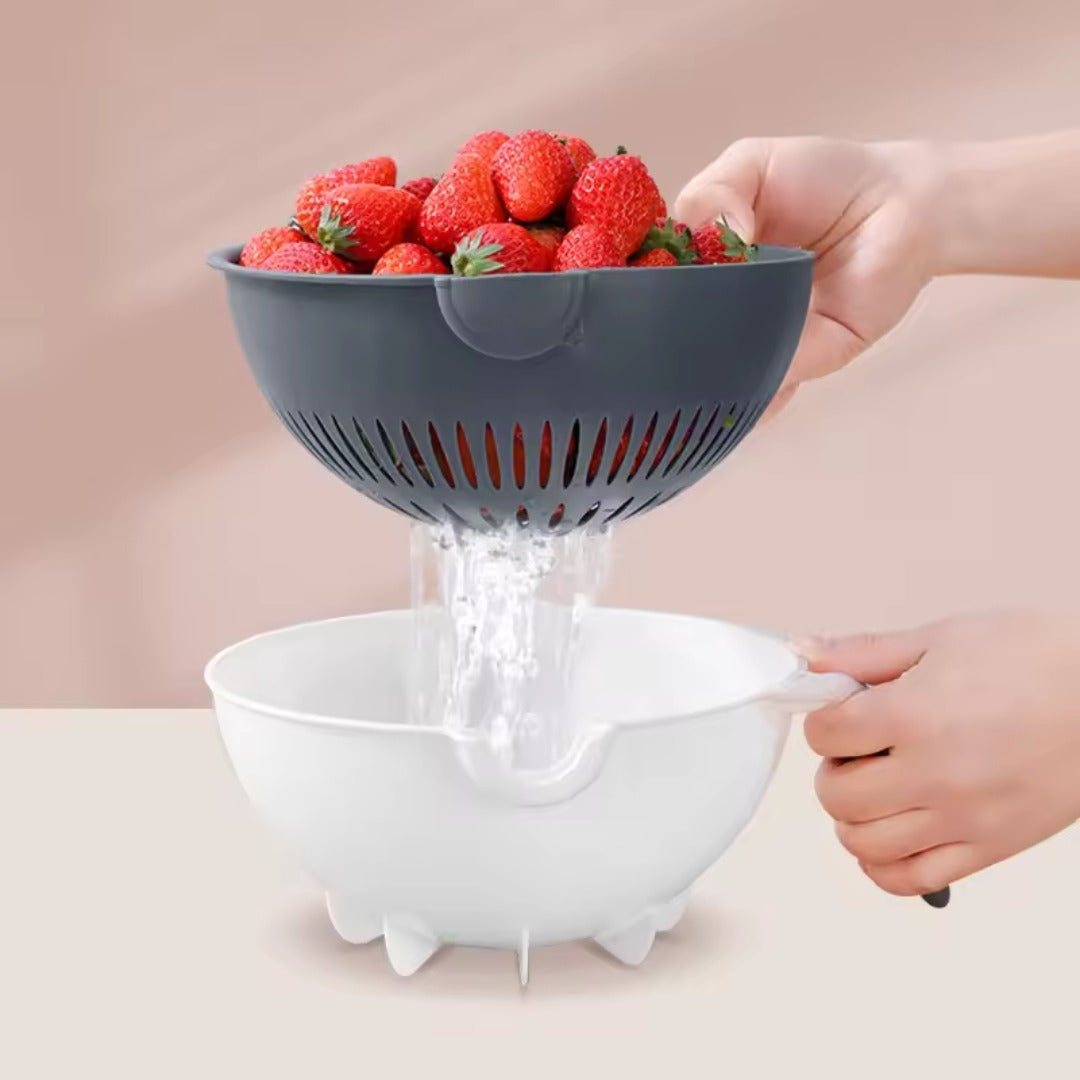 Multifunctional Vegetable Cutter with Drain Basket – Slice, Wash & Drain