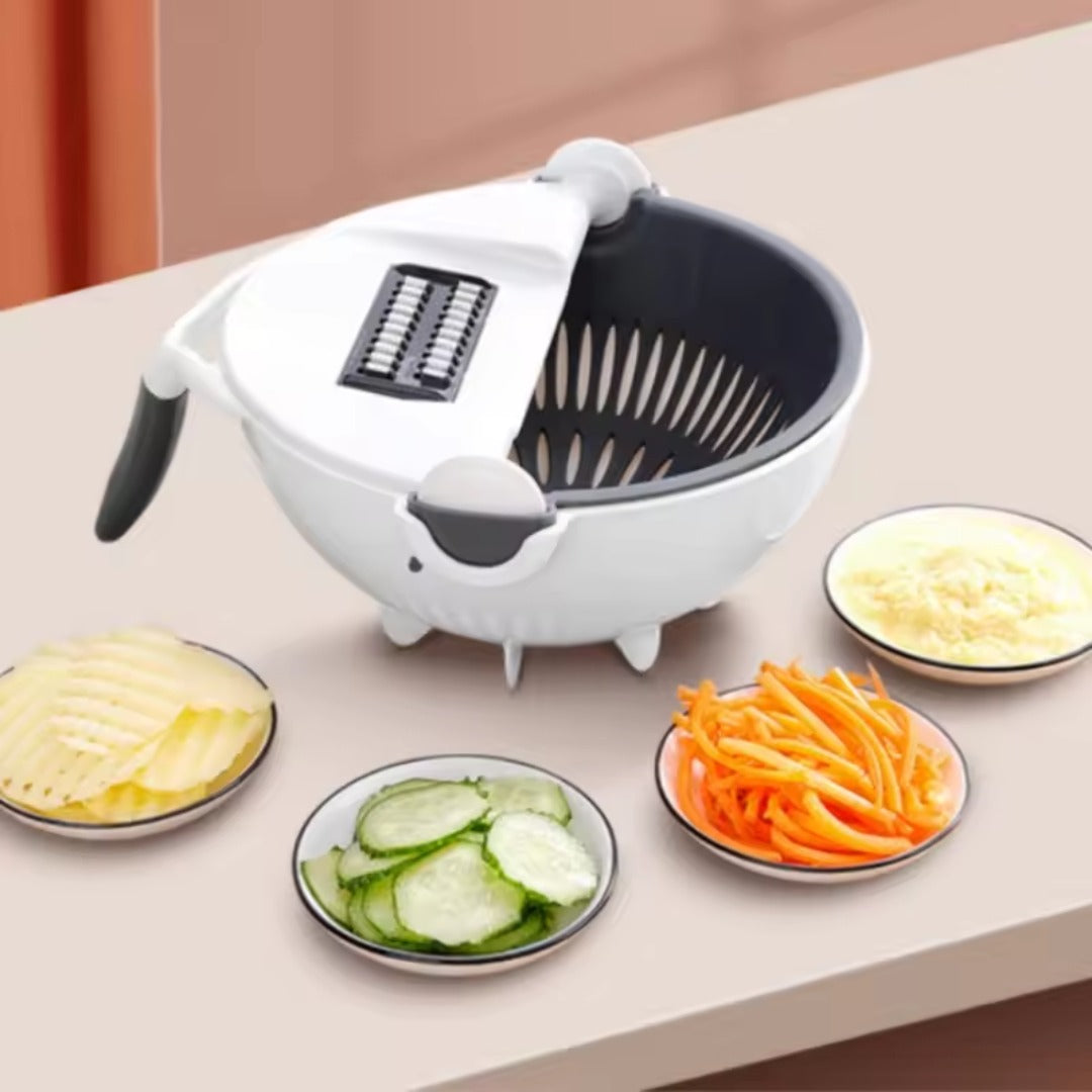 Multifunctional Vegetable Cutter with Drain Basket – Slice, Wash & Drain