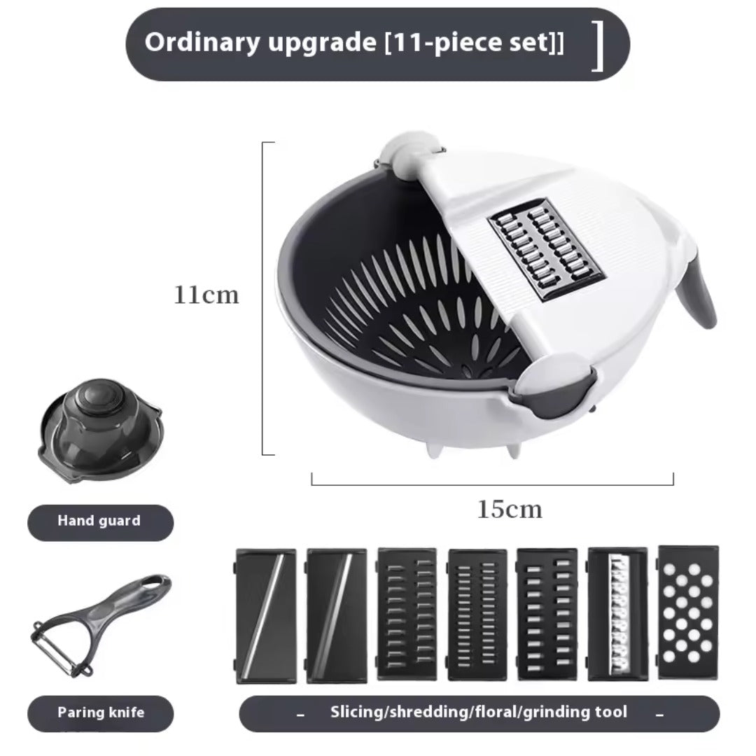 Multifunctional Vegetable Cutter with Drain Basket – Slice, Wash & Drain