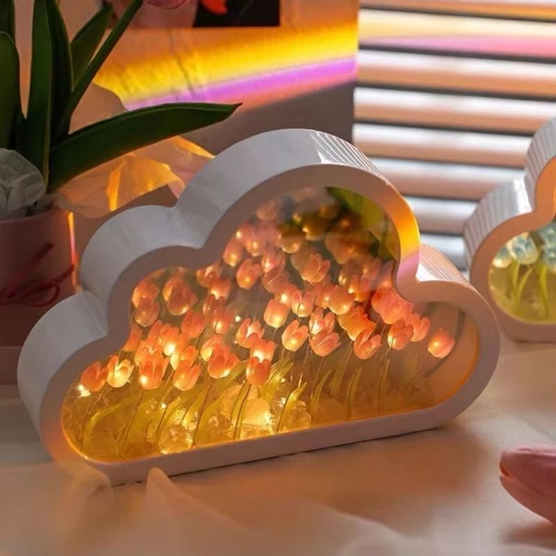 DIY Cloud Tulip Led Light With Exclusive Small Mirror