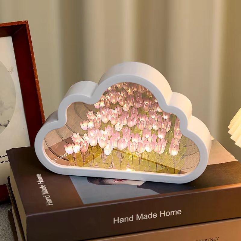 DIY Cloud Tulip Led Light With Exclusive Small Mirror