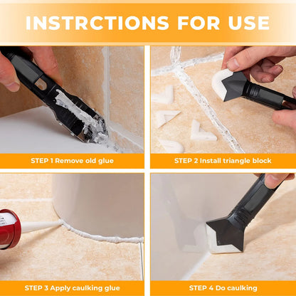 Bathroom caulk tool