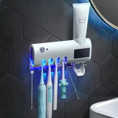 Solar Toothbrush Dispenser & UV Sterilizer – Hygienic & Touch-Free